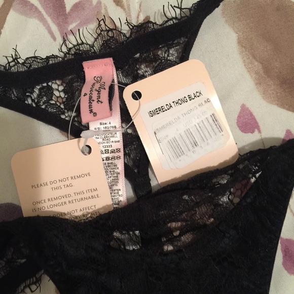 NWT Agent Provocateur Black Ismerelda Thong AP4 - Picture 3 of 4